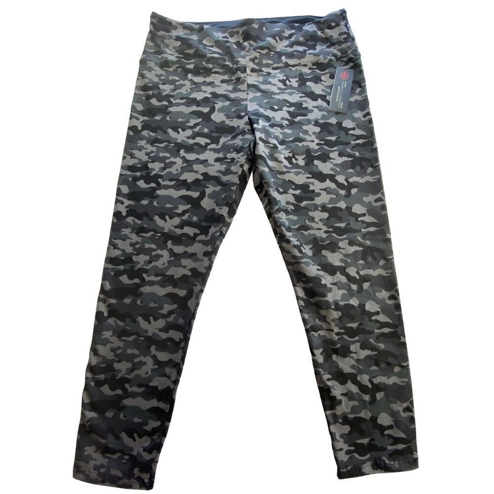 KHAKIS & CO WOMEN’S 3X Plus Suave Camo Leggings - GRAY MULTI PATTERN